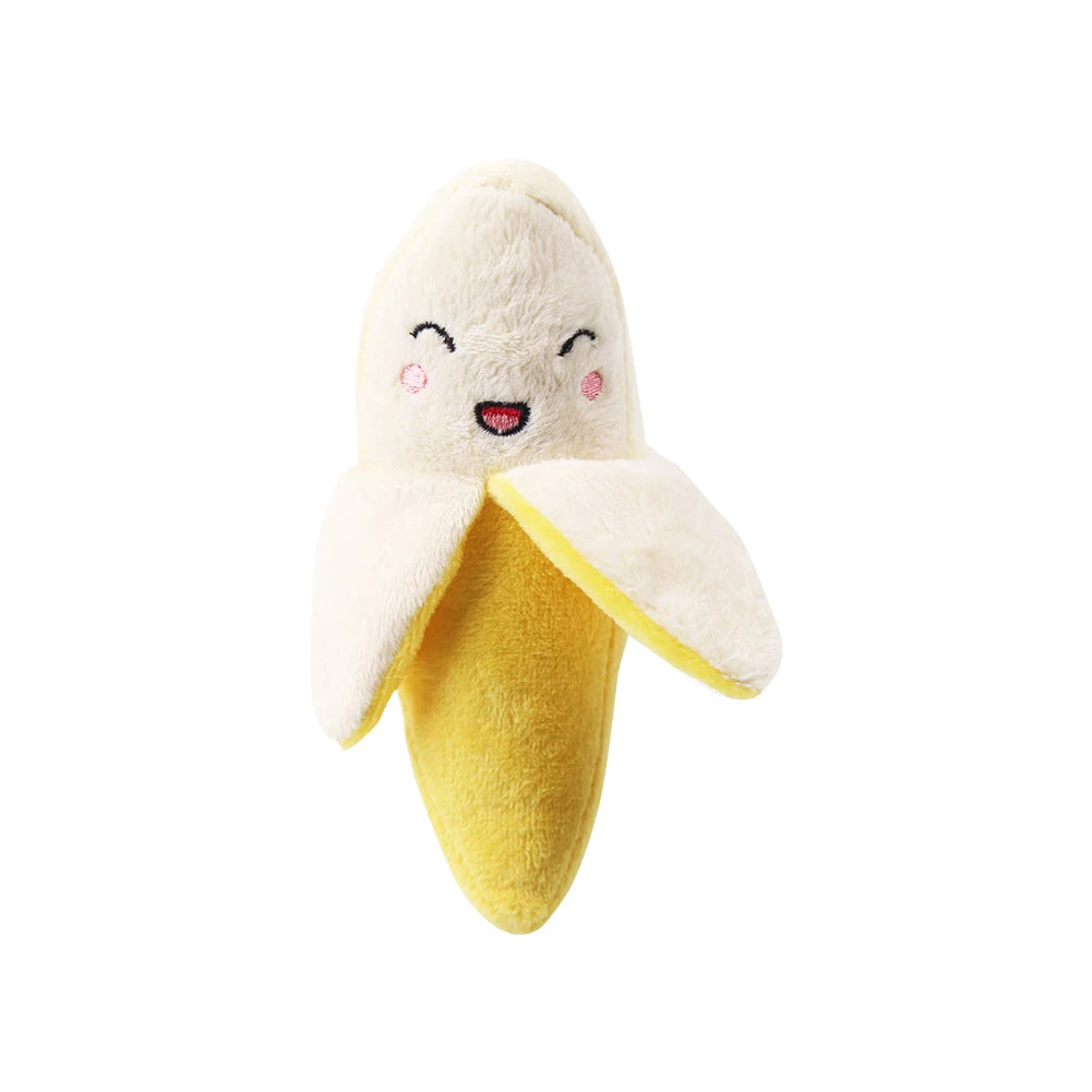 🐶 1Pc Pet Toys Fruit & Animal Cartoon Plush Squeaky Toy 🍓🐾