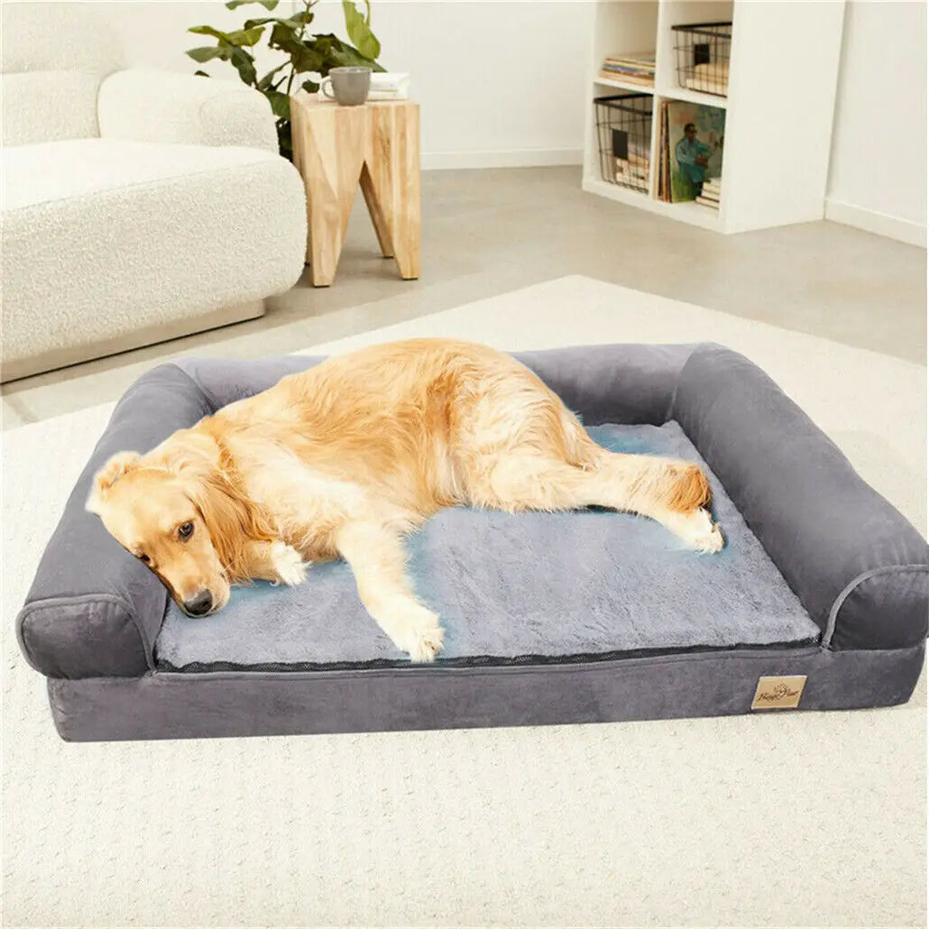 XXL Orthopedic Dog Bed with Bolster – Extra Large Cozy Pet Bed with Washable Cover for Large Breeds