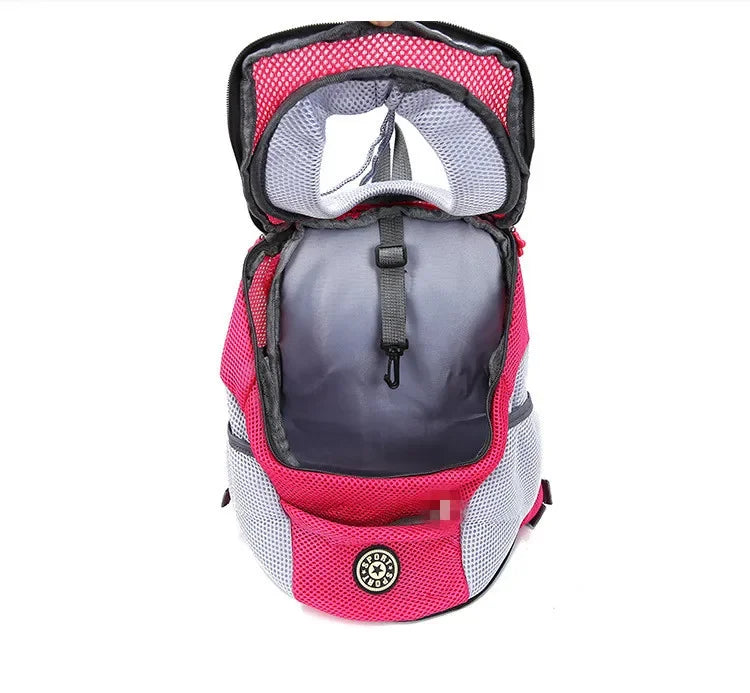 Double Shoulder Pet Carrier Backpack – Portable Mesh Dog Travel Bag for Outdoor Adventures