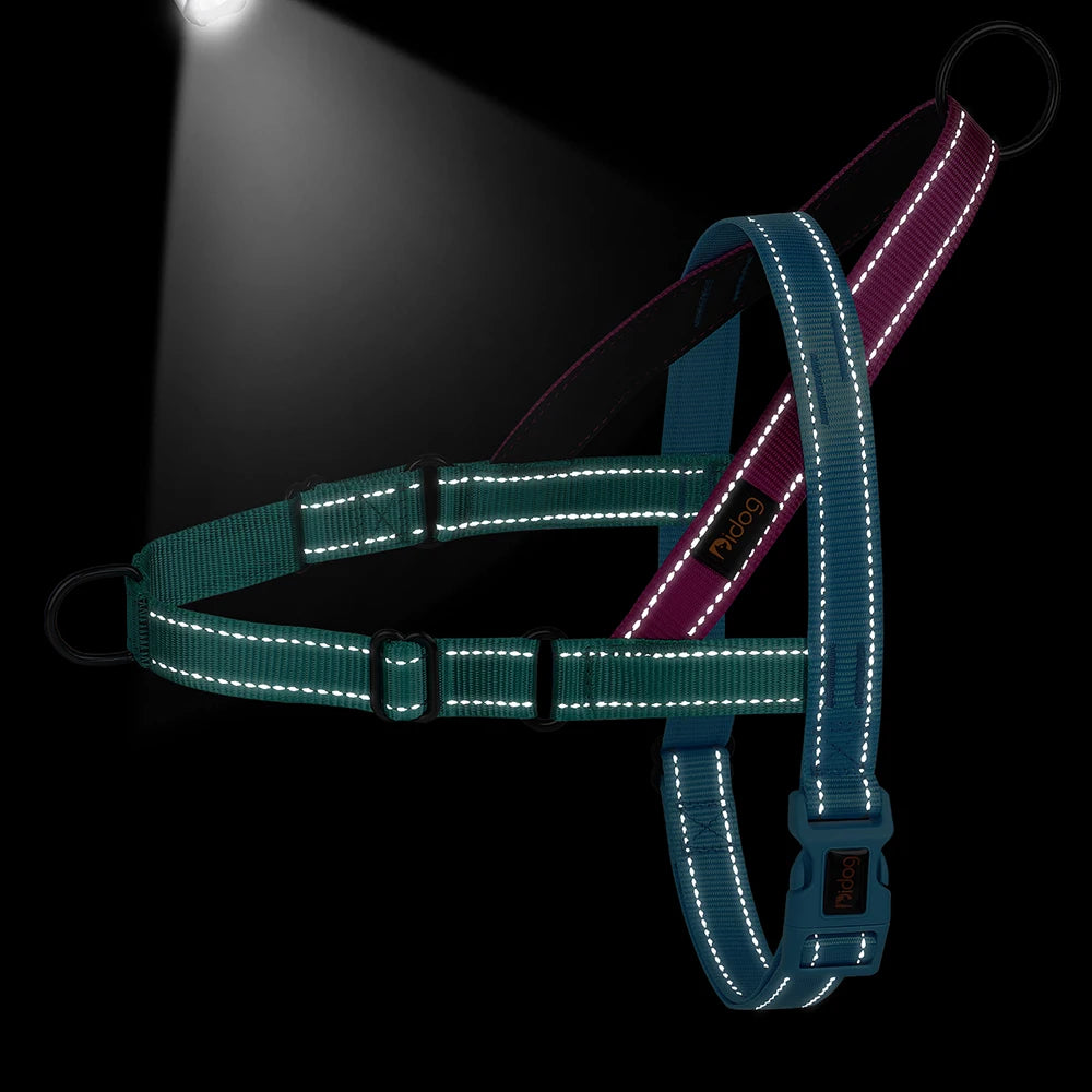 🐶 Reflective No-Pull Nylon Dog Harness – Adjustable Vest for Small to Large Dogs 🐾