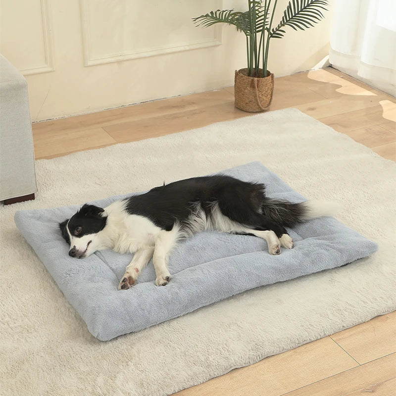 Soft Long Plush Dog & Cat Bed – Cozy Round Pet Bed for Small to Large Pets, Anti-Slip, Calming Sleeping Cushion