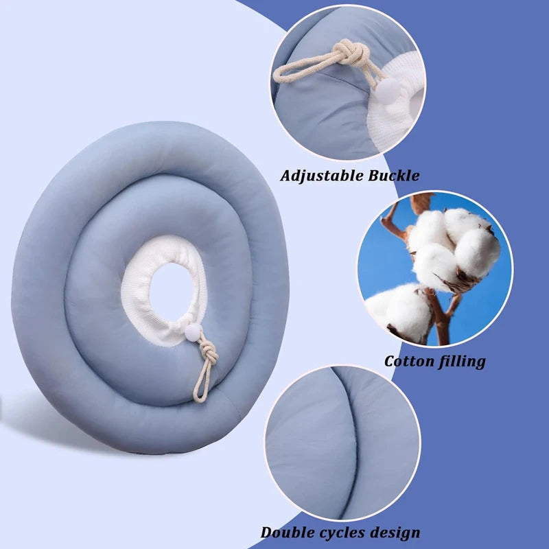 Soft Pet Recovery Collar – Cotton Elizabethan Neck Cone for Dogs & Cats – Anti-Scratch, Anti-Lick Wound Healing Headgear