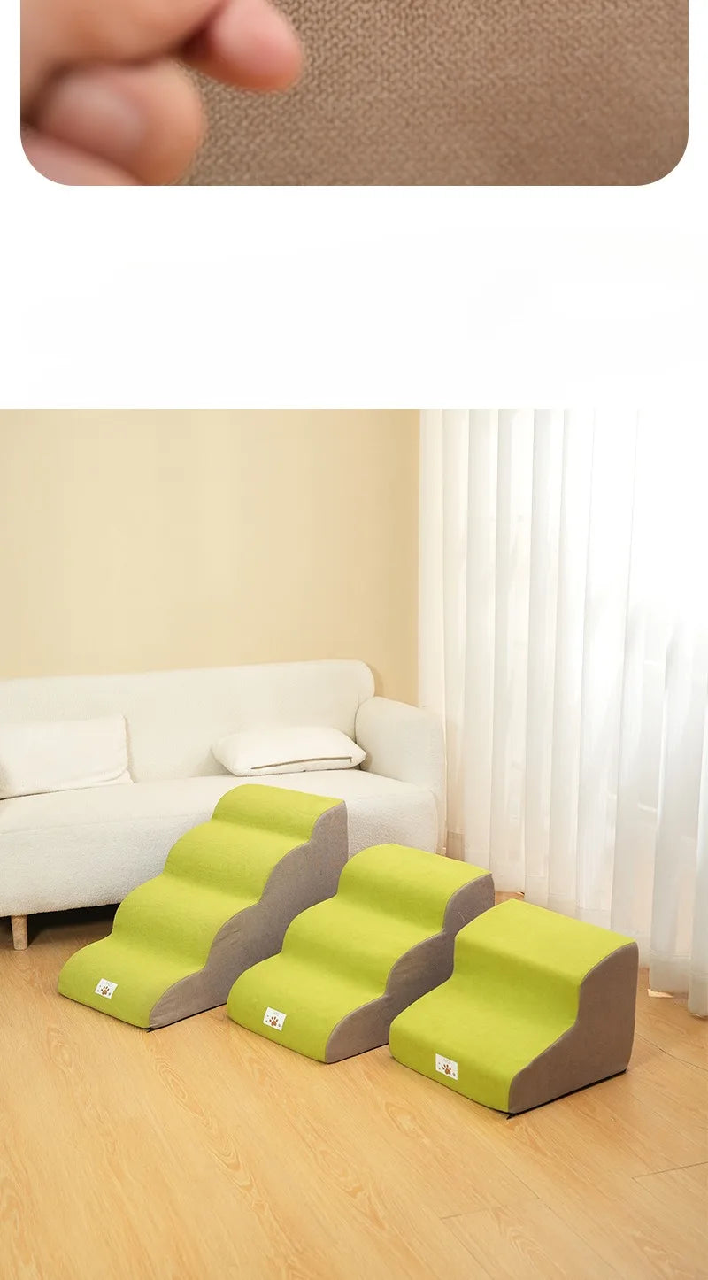 Pet Ramp Stairs – 2/3 Step Dog & Cat Ladder with Washable Cover