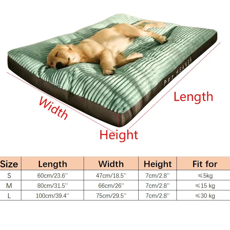 Winter Warm Corduroy Dog Bed – Soft Detachable Pet Sleeping Mat for Small, Medium & Large Dogs