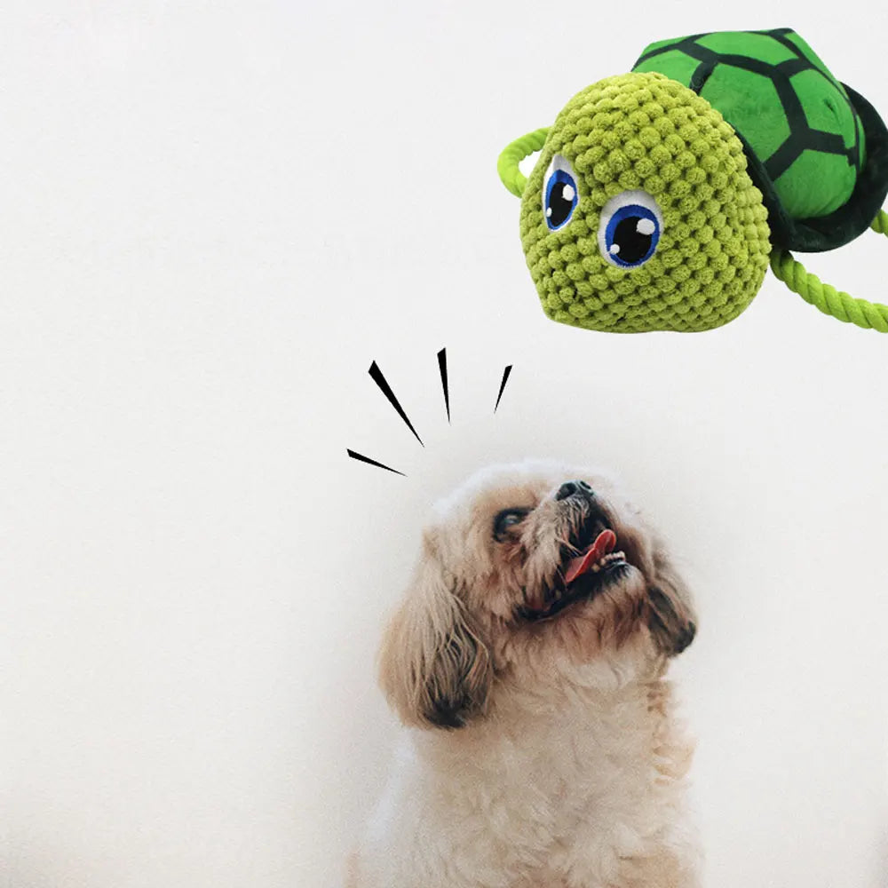 Bite-Resistant Squeaky Dog Plush Toy – Shark, Turtle, Fish Chew Toys for Puppies and Dogs