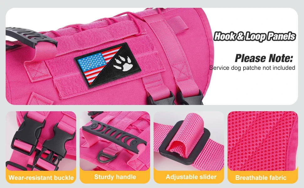 🛡️ Tactical Chest Strap Dog Harness – Heavy-Duty Outdoor Control for Large Dogs 🐕