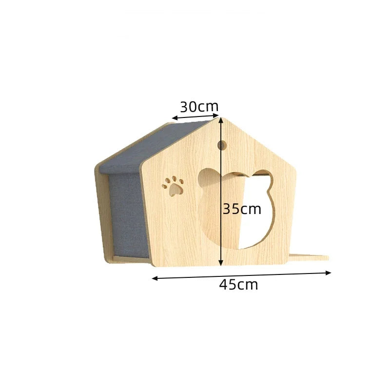 🐾 Wooden Wall Climbing Set for Cats – DIY Modular Cat Tower & Training System