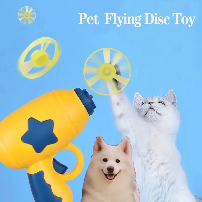 Interactive Mini Flying Disc Shooter Cat Toy – Pet Training & Chasing Game