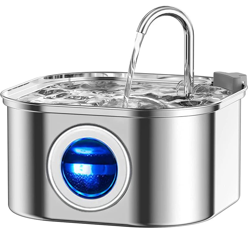 🐾 3.2L 304 Stainless Steel Pet Water Fountain – Super Quiet Automatic Cat Drinking Fountain