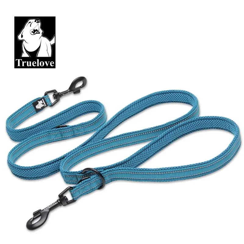 Truelove 7-in-1 Adjustable Multi-Function Dog Leash – Hands-Free, Reflective Training Lead for Walking 1 or 2 Dogs