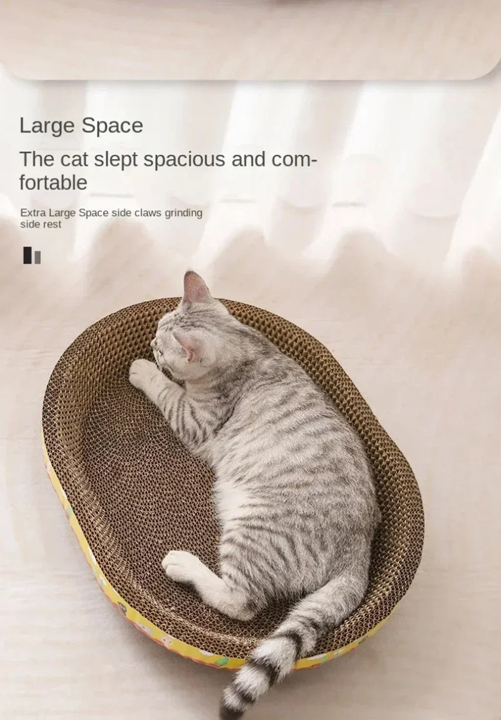 🐱 Oval Cat Scratching Board – Furniture Protector & Cozy Cat Nest