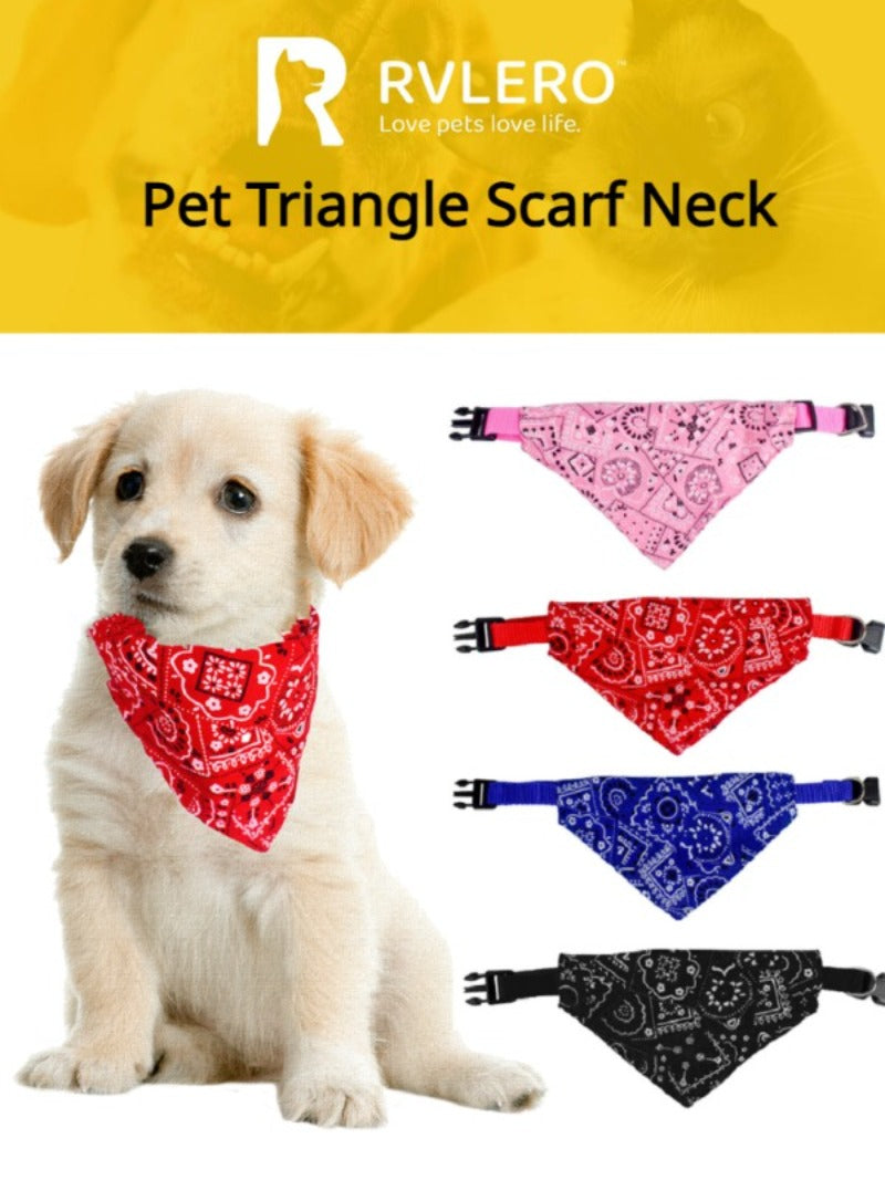 Adjustable Pet Triangle Scarf – Printed Dog & Cat Saliva Towel Neckerchief for Puppies & Kittens