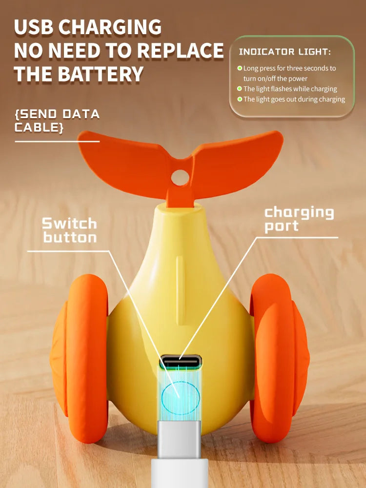 Interactive Electric Whale Cat Toy – Automatic Teaser Car with Obstacle Avoidance for Kittens