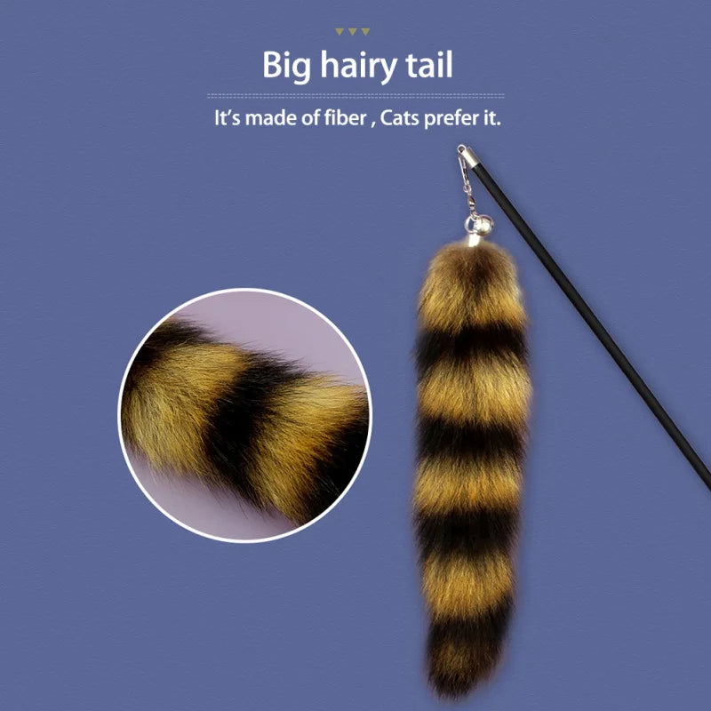 🦊 Funny Fox Hair Cat Teaser Wand – Feather Stick Toy with Replacement Head