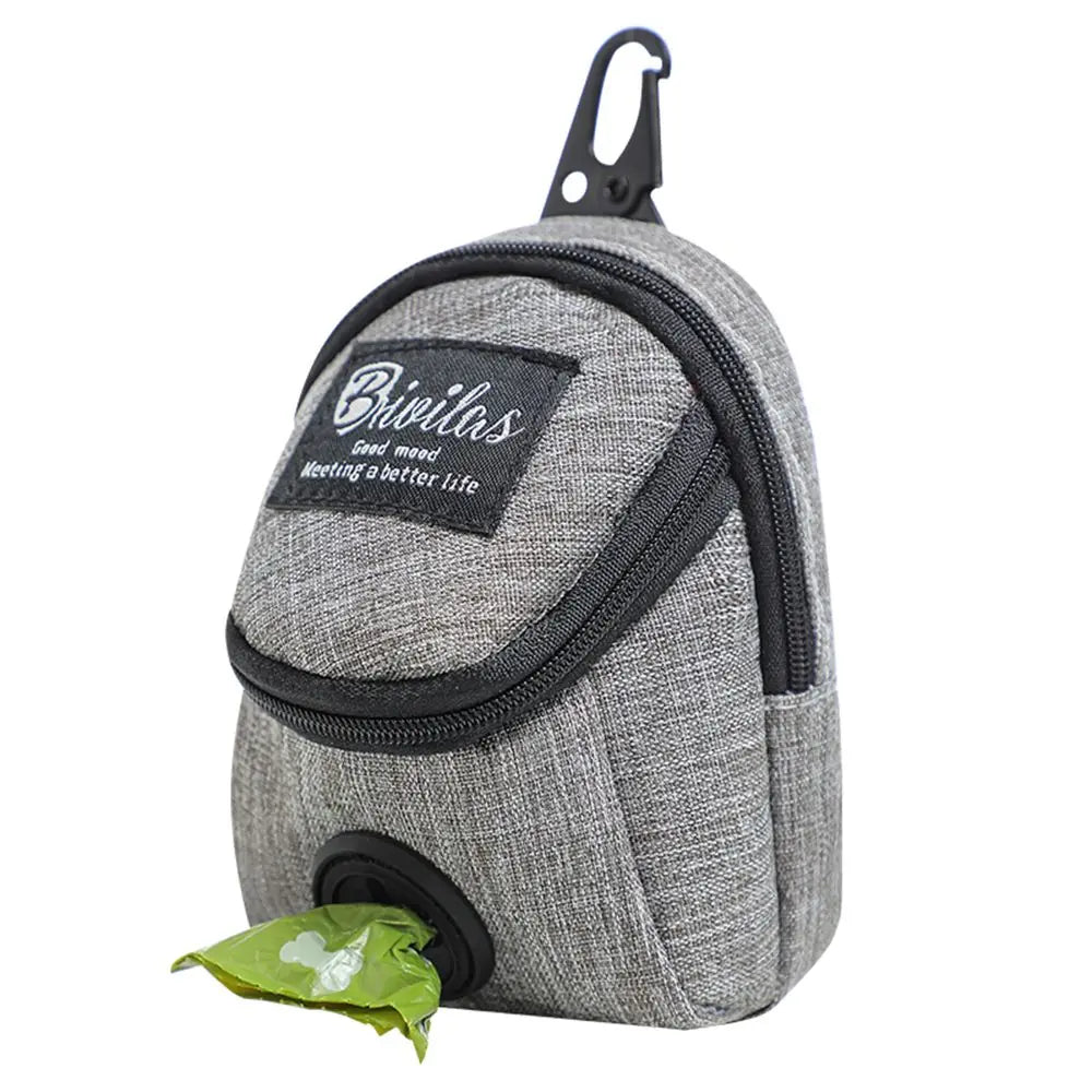 Portable Dog Waste Bag Dispenser with Hook & Treat Pouch – Dog Training Bag & Poop Bag Holder
