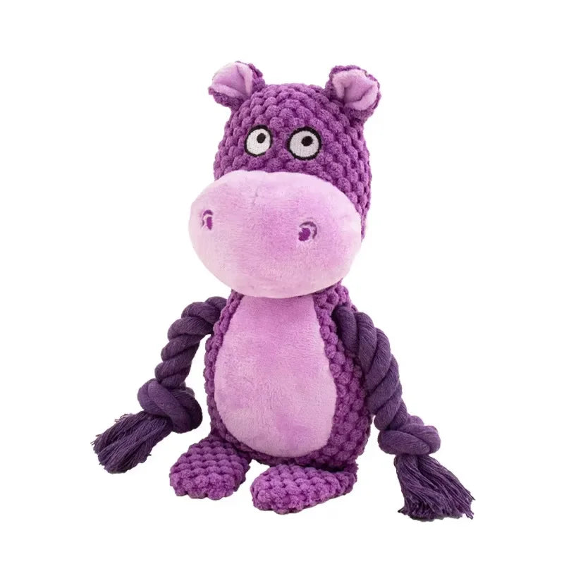 Stuffed Raw Small Dog Plush Toy – Indestructible Bite-Resistant Squeaky Interactive Puppy Rattle for Dogs