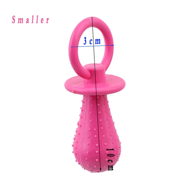 Pet Rubber Pacifier Dog Toy – Interactive Chew Soother for Dogs & Cats, Elastic Teeth Cleaning Toy
