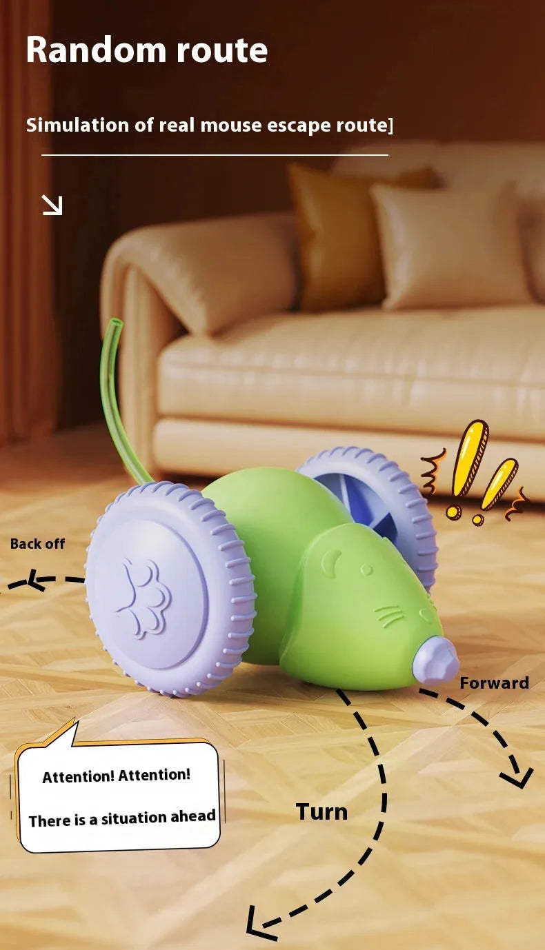 Electric Mouse Car Cat Toy – Interactive Automatic Teaser with Obstacle Avoidance
