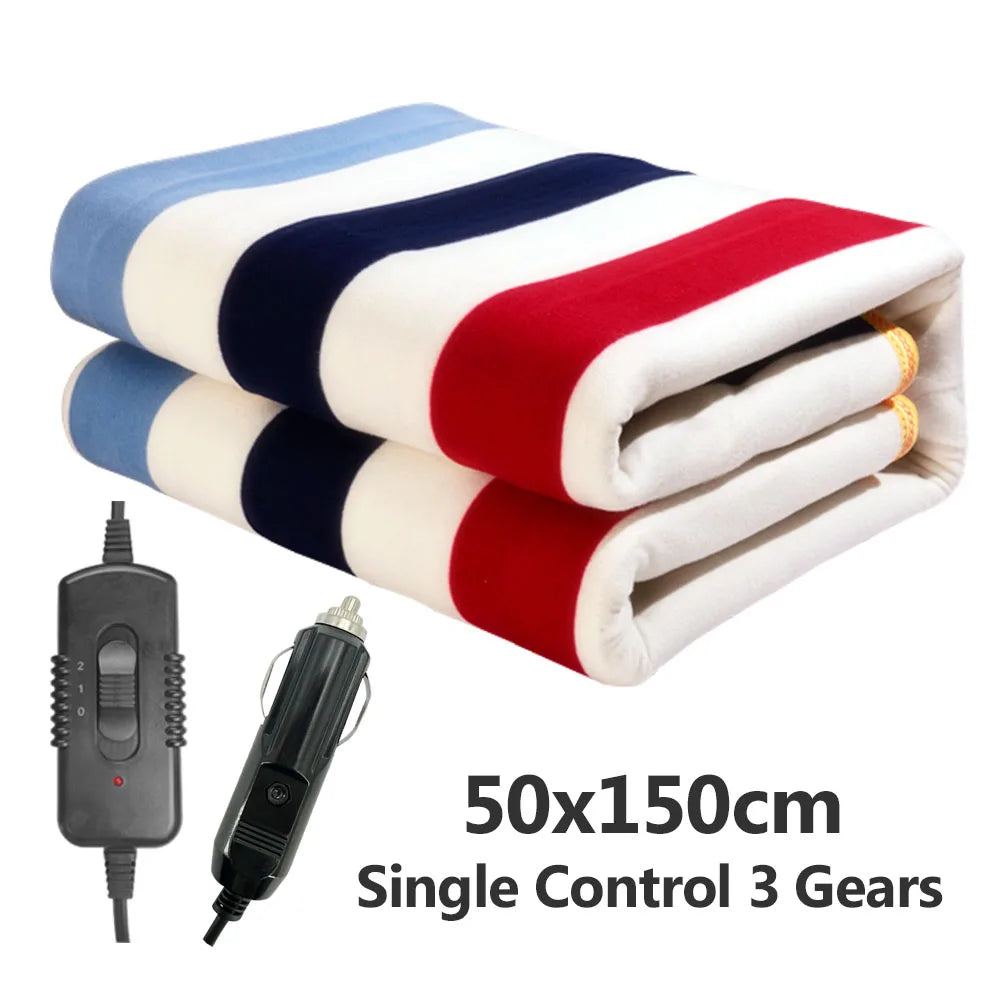 12V Electric Heated Car Blanket – 9 Heat Levels, Soft Travel Throw for Camping, Road Trips & Outdoor Use (Multiple Sizes)