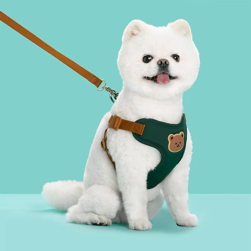 🐾 Breathable Pet Dog Harness & Leash Set – For Small & Medium Dogs & Cats
