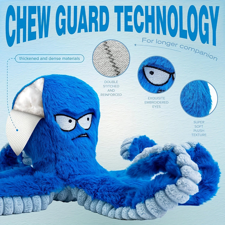 🐙 Octopus Pet Plush Toy – Squeaky & Bite-Resistant Chew Toy for Dogs & Cats