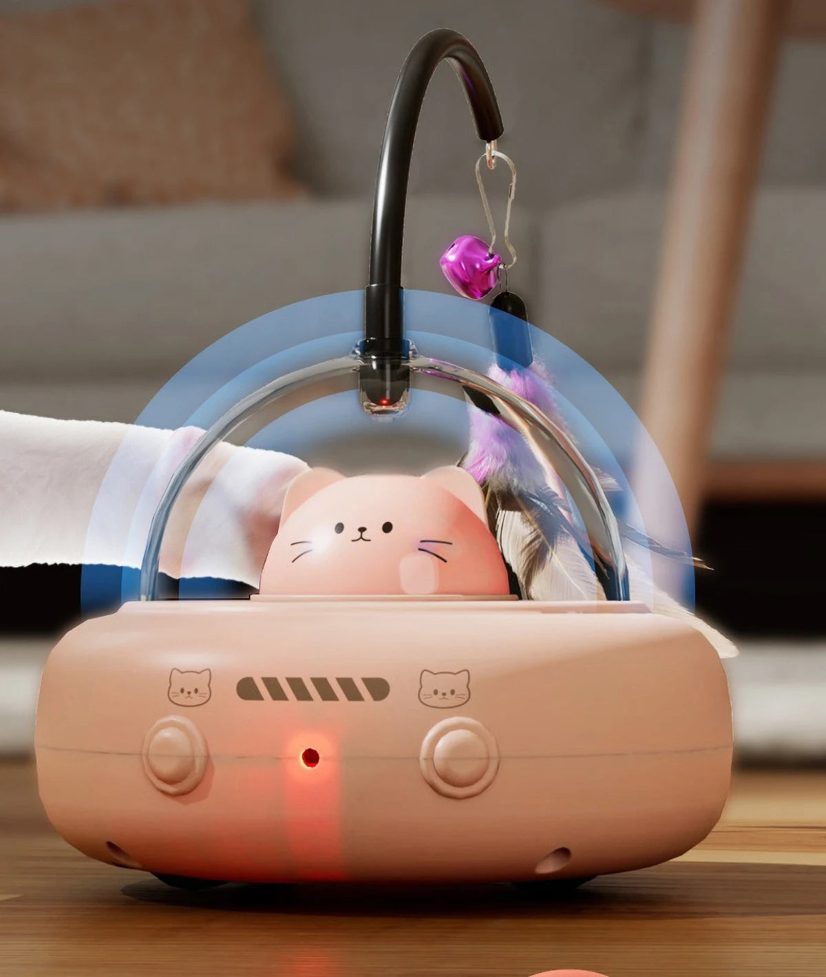 Intelligent Red Dot Laser Cat Toy – Rainbow Light & Obstacle Avoidance Teaser