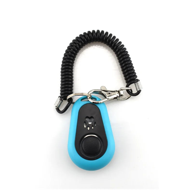 Colorful Paw Print Dog Training Clicker with Keyring – Portable Pet Clicker for Dog & Cat Training