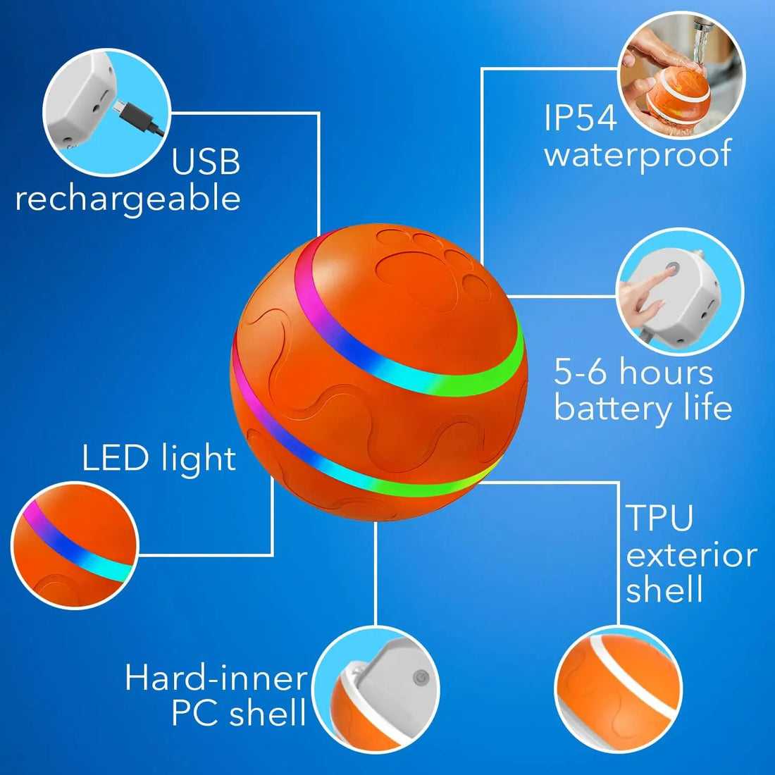 Interactive Dog Toy Ball with Remote Control, Active Rolling Ball for Dogs,Wicked Ball for Small Medium Large Dogs  pet toys
