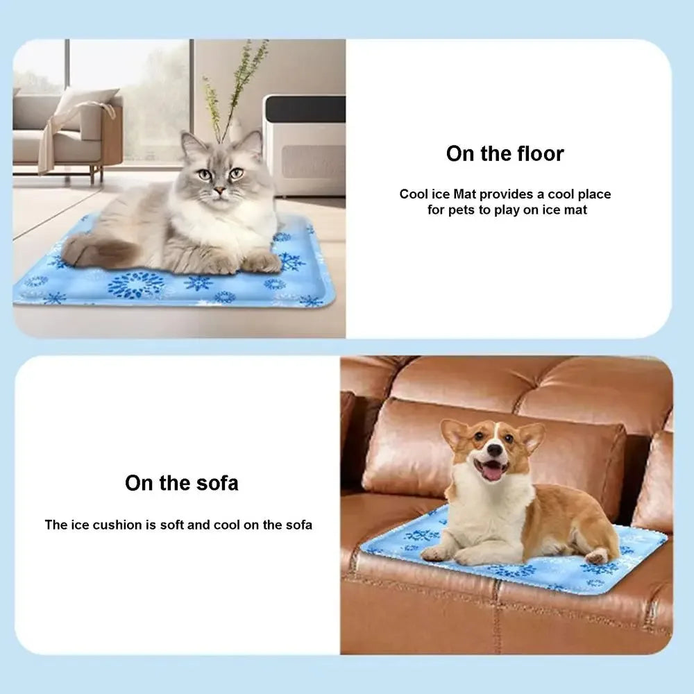 Cooling Pet Bed Mat – Breathable Summer Sleeping Pad for Cats & Dogs, Soft Cushion for Crate, Floor, or Kennel