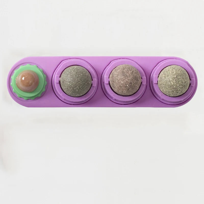 Catnip Silvervine Balls – Edible Wall Chew Toys for Dental & Energy Boost