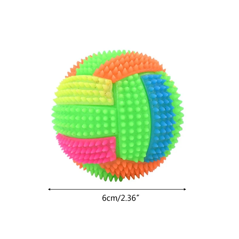 Squeaky Glowing Dog Chew Ball – Non-Toxic Rubber Toy for Small to Large Dogs, Teeth Cleaning & Boredom Relief