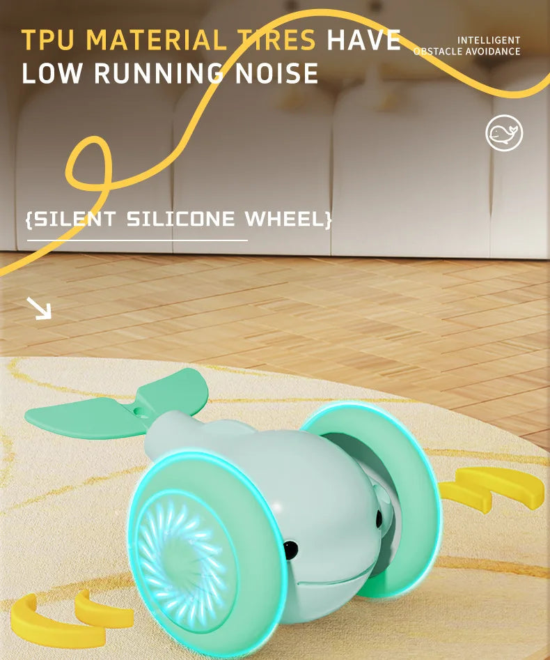 Interactive Electric Whale Cat Toy – Automatic Teaser Car with Obstacle Avoidance for Kittens