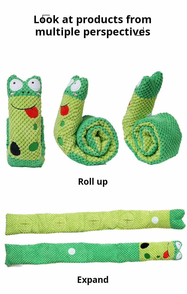 Dog Puzzle Feeder Toy – Foldable Snail Design with Squeaker