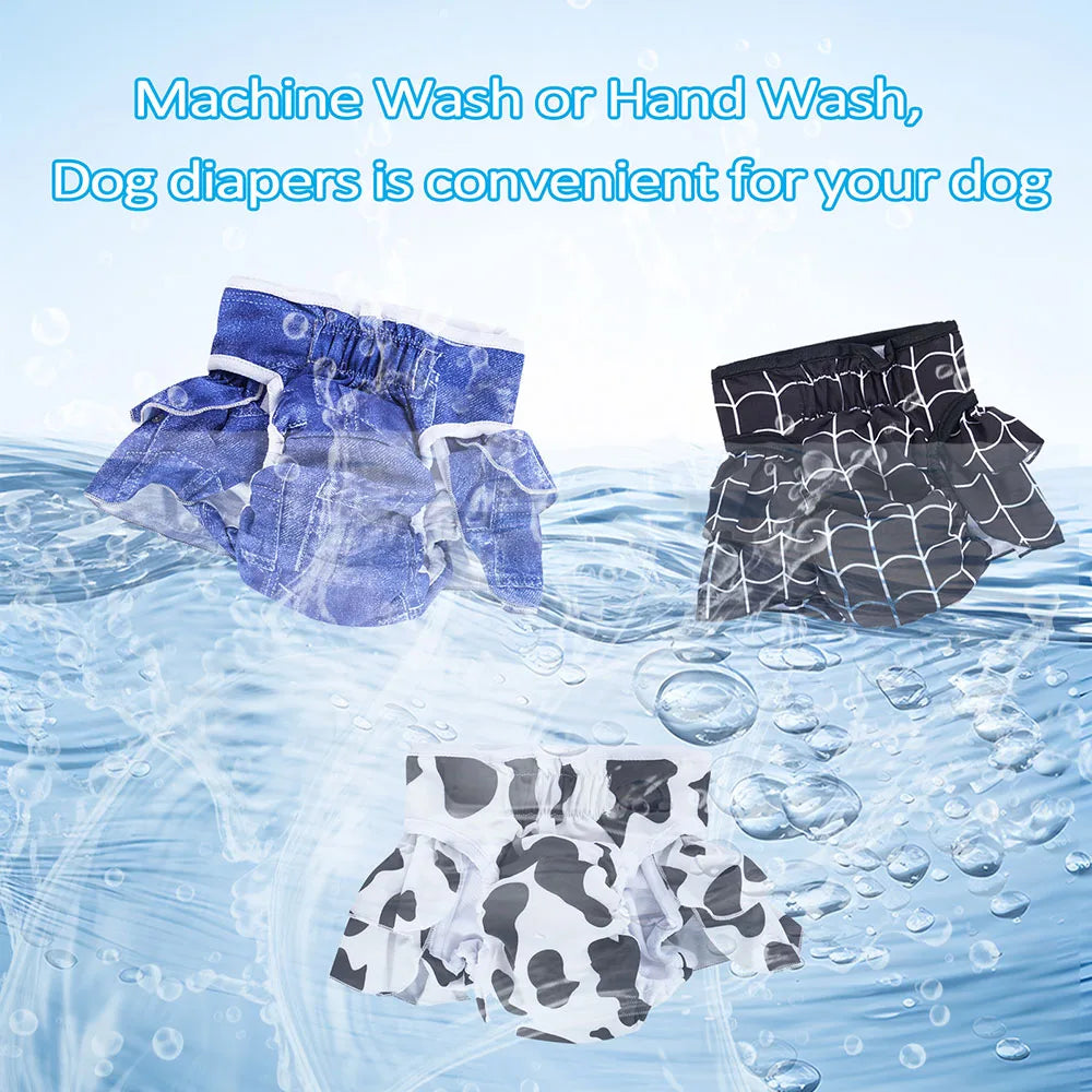 Reusable Female Dog Diapers – Washable, Highly Absorbent Doggie Diaper Shorts for Girl Dogs in Heat & Incontinence