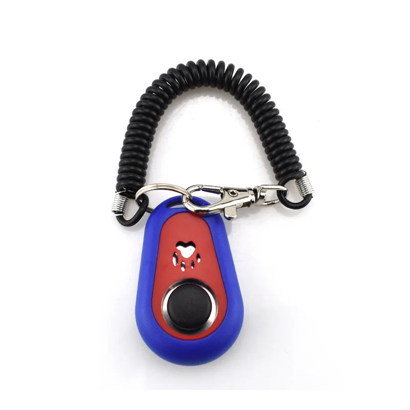 Colorful Paw Print Dog Training Clicker with Keyring – Portable Pet Clicker for Dog & Cat Training