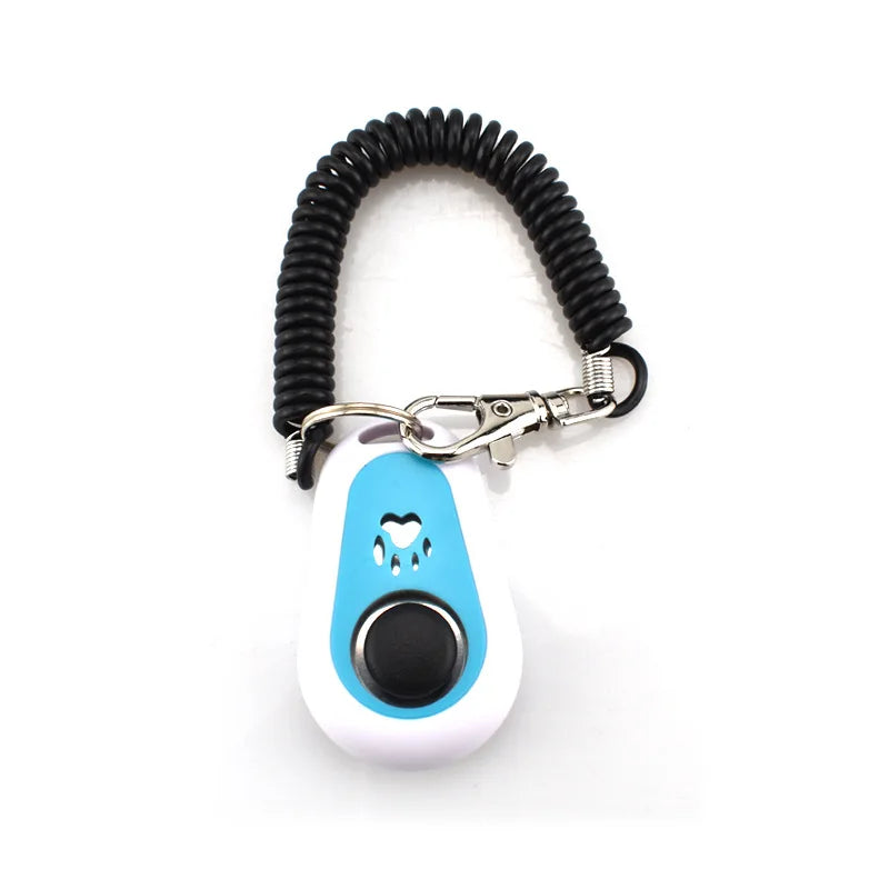 Colorful Paw Print Dog Training Clicker with Keyring – Portable Pet Clicker for Dog & Cat Training