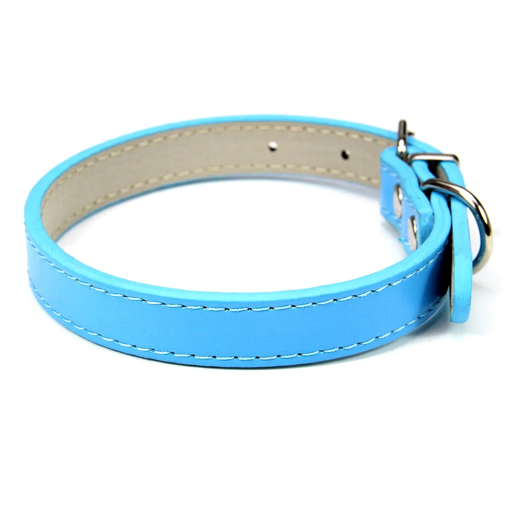 Soft Leather Adjustable Dog Collar – Safe & Stylish for Dogs and Cats