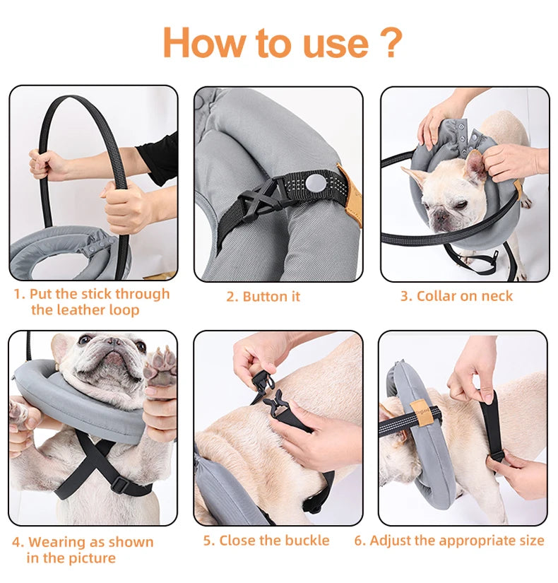 Blind Dog Collar Safety Harness – Adjustable Reflective Anti-Collision Guide Ring for Blind Dogs & Cats