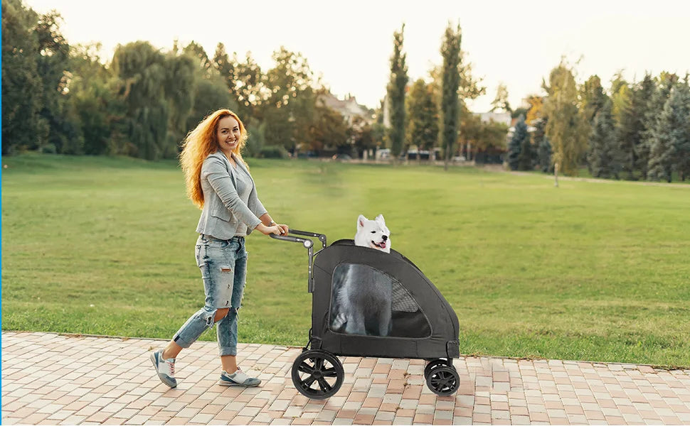 3-Wheel Pet Stroller – High Quality, Portable Travel Carrier