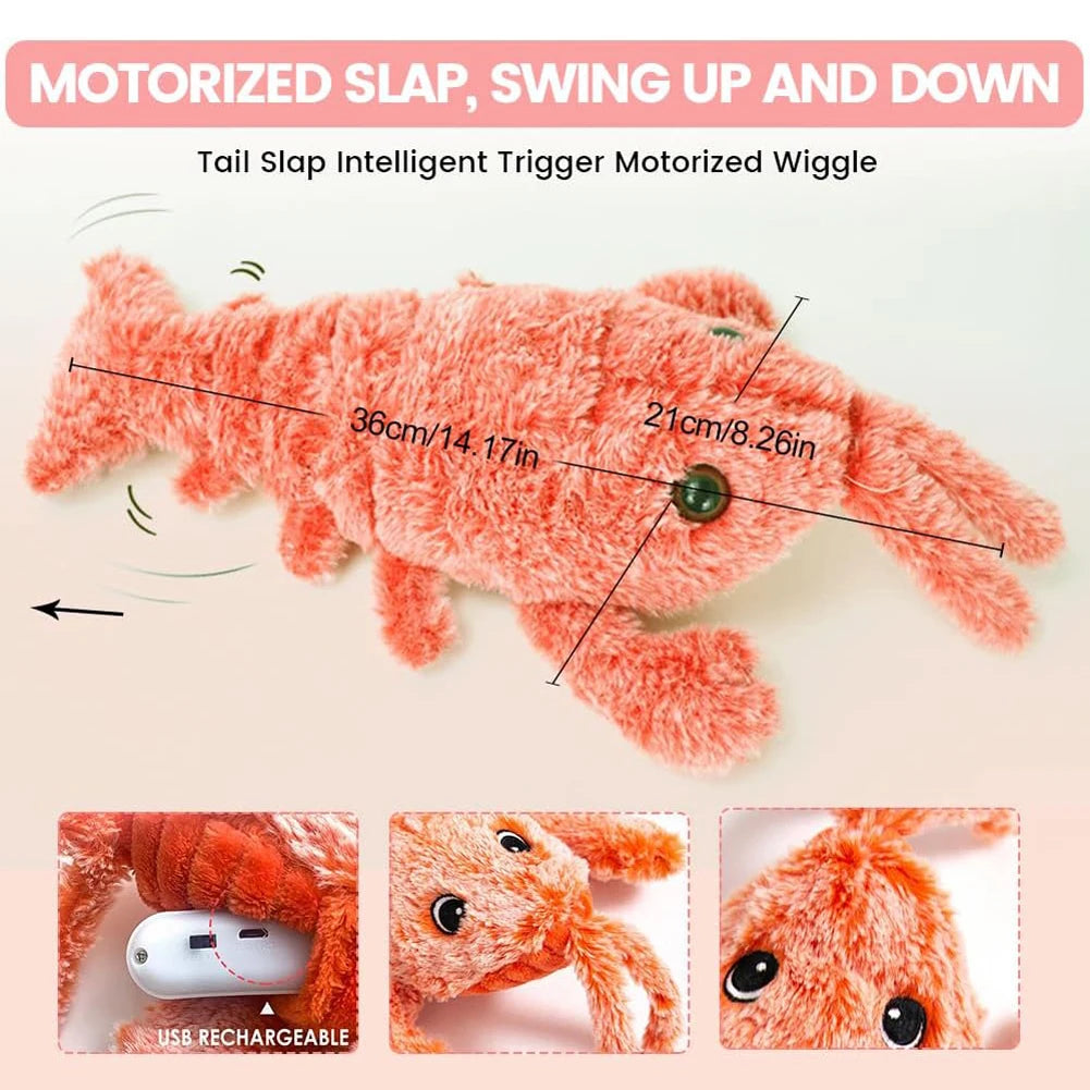 🦞 Floppy Lobster Interactive Dog Toy – Plush Squeaky Chew Toy for Medium Dogs