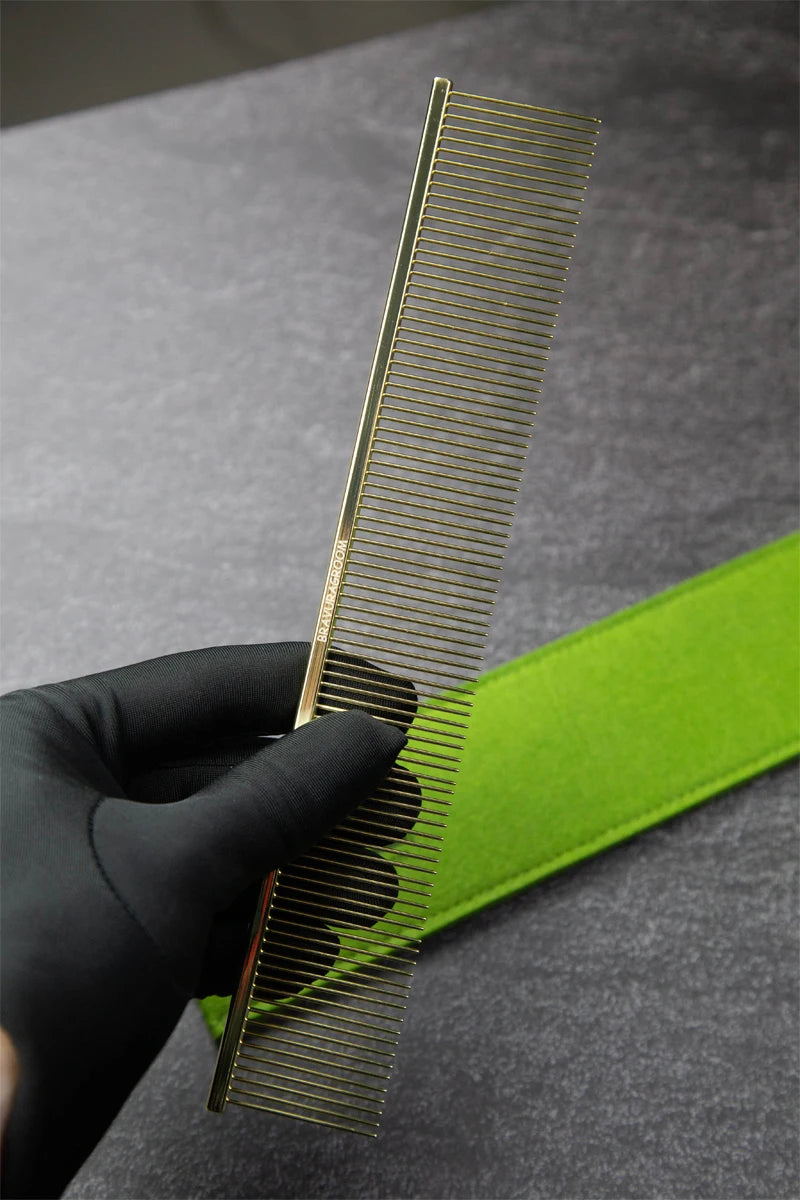 BAVURA Stainless Steel Pet Dematting Comb – Grooming Tool for Dogs & Cats | Removes Loose Undercoat, Mats & Tangles