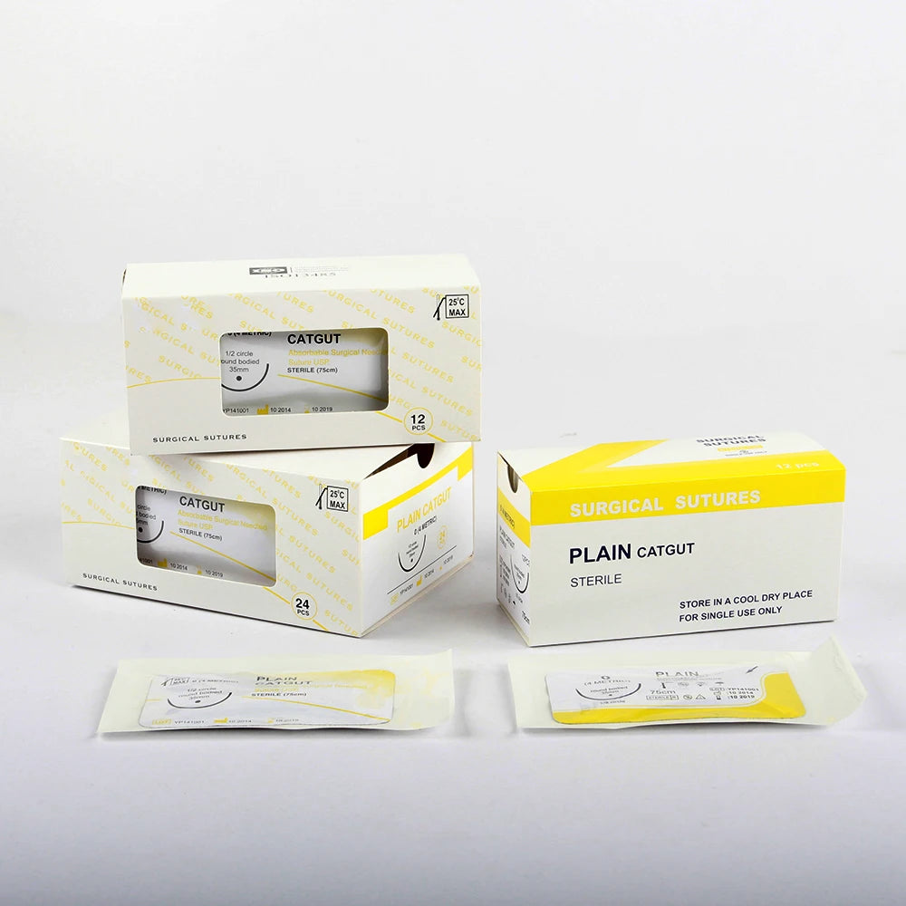 12pcs Absorbable Suture Thread with Needle – Veterinary PGA 75CM for Pet Surgery & Training (2/0 3/0 4/0 5/0)