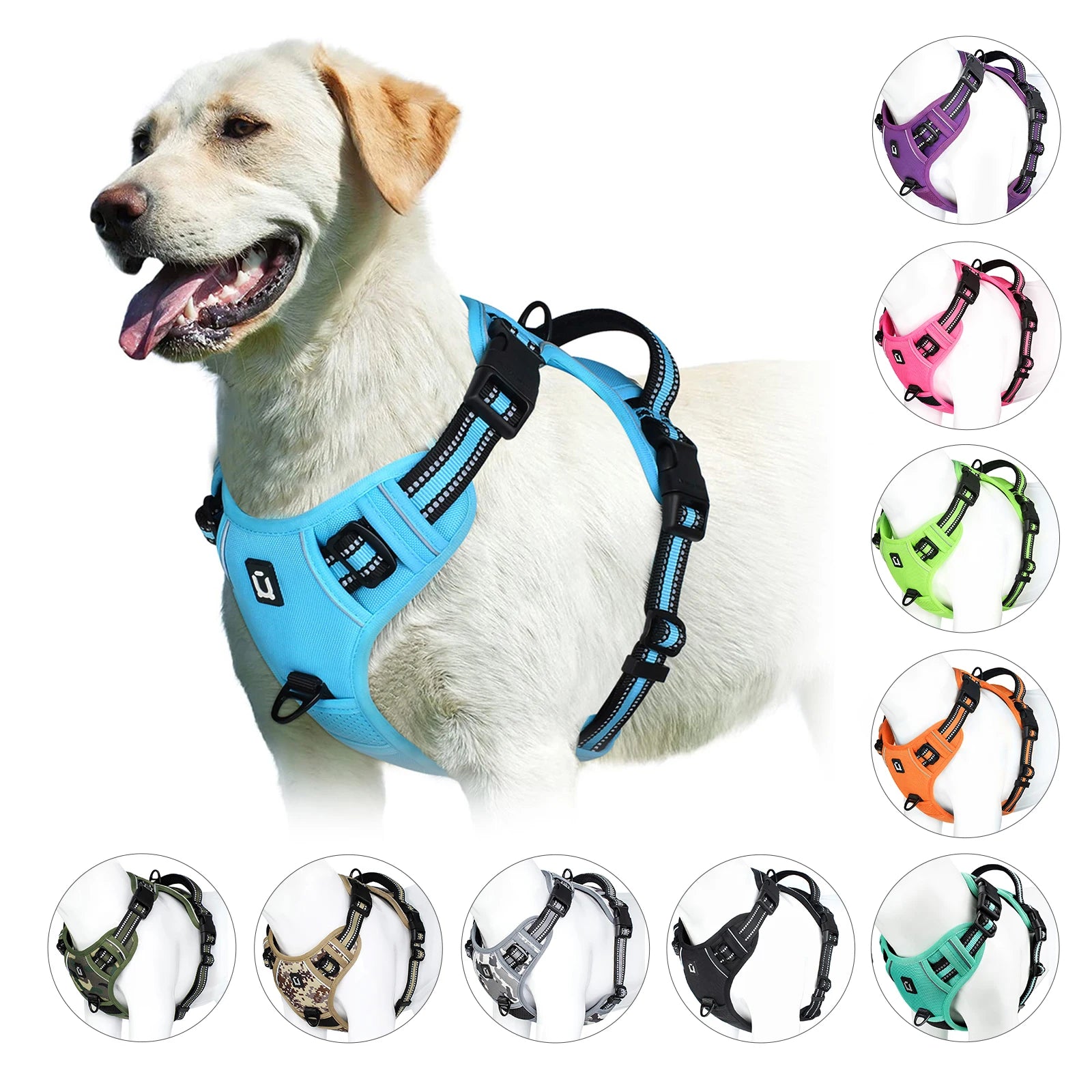 🐾 No Pull Dog Harness – Adjustable Soft Padded Vest with Easy-Control Handle