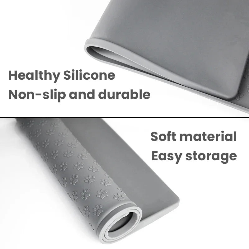 🐾 Silicone Waterproof Pet Feeding Mat – Non-Slip Food & Water Bowl Placemat for Cats & Dogs