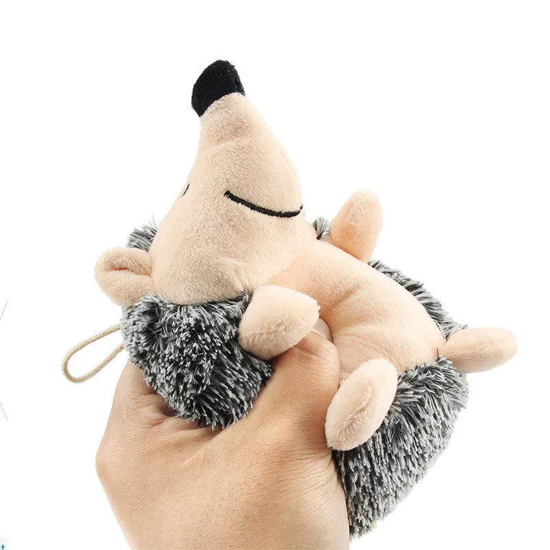 Hedgehog Plush Dog Toy – Squeaky & Bite-Resistant 🦔🐾