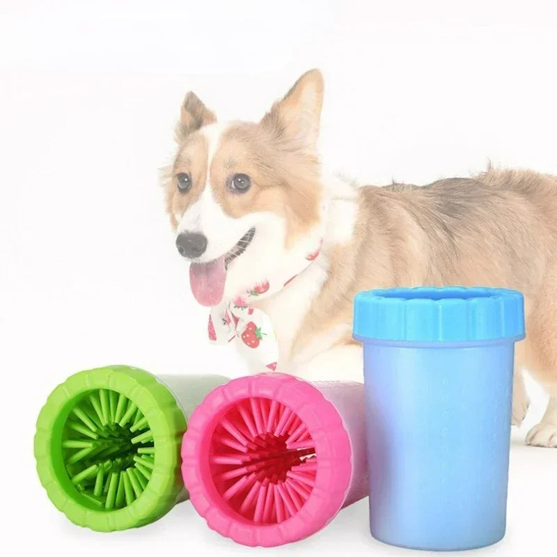 Portable Pet Foot Washing Cup – Automatic Dog & Cat Paw Cleaner with Soft Silicone Brush