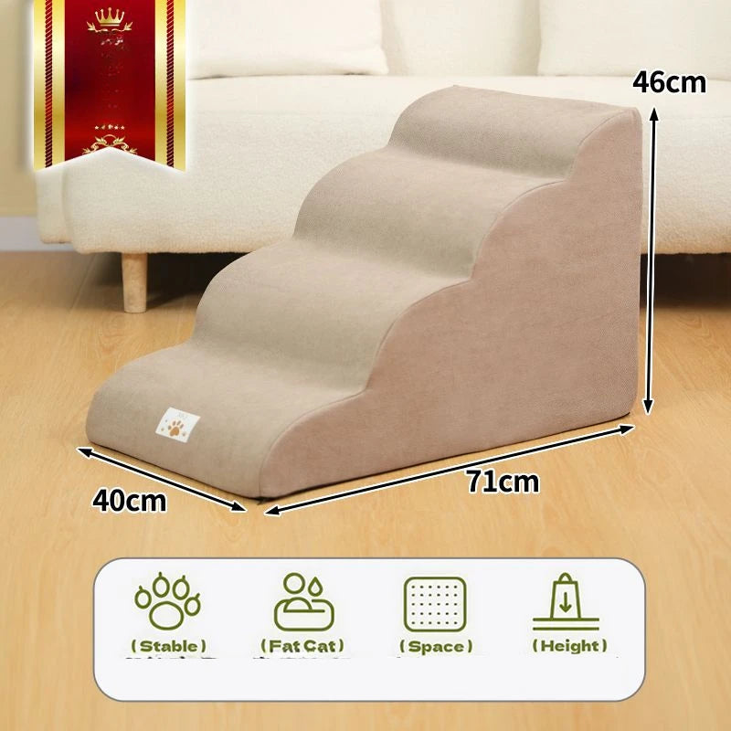 Pet Ramp Stairs – 2/3 Step Dog & Cat Ladder with Washable Cover