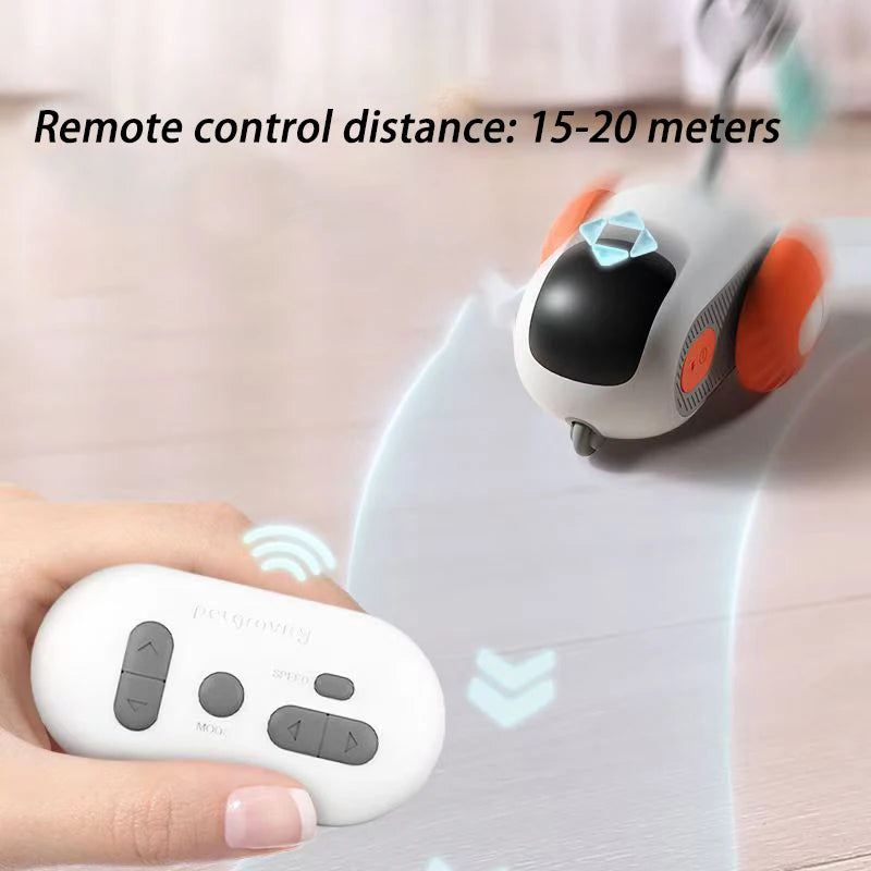 Smart Rechargeable Moving Electric Cat Toy – Remote-Controlled Interactive Training Car
