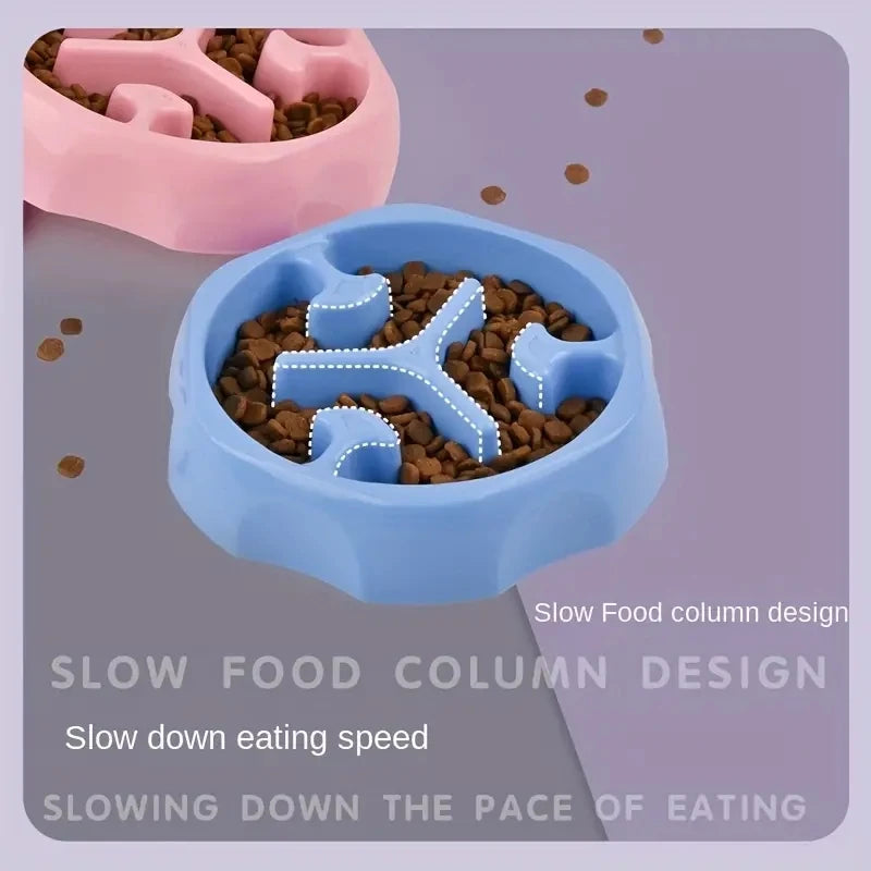 Colorful Slow Feeder Bowl for Cats & Dogs – Anti-Choking Puzzle Food Bowl for Anxiety Relief & Healthy Eating