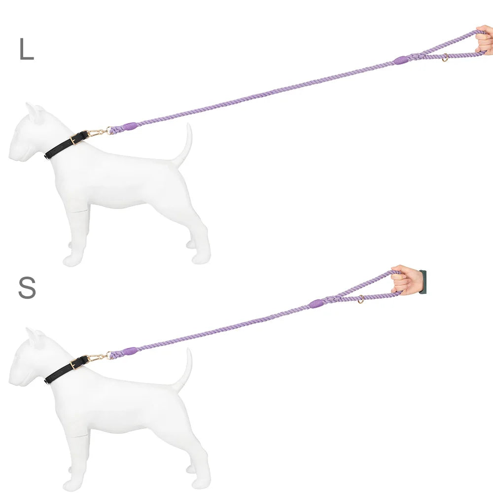 Hand-Woven Gradient Dog Leash – Multi-Function Cotton Rope Lead for Outdoor Walking & Training